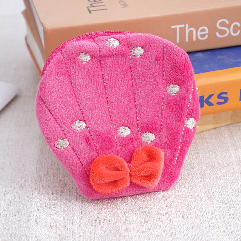 Wholesale Plush Scallop Children's Coin Purse Keychain